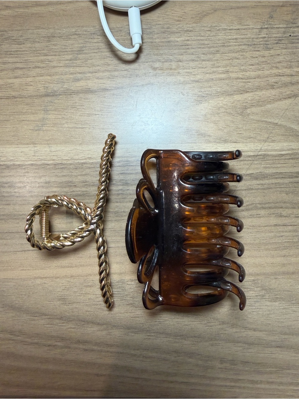 Set: Tortoiseshell Brown Hair Claw Clip, Gold hair clip